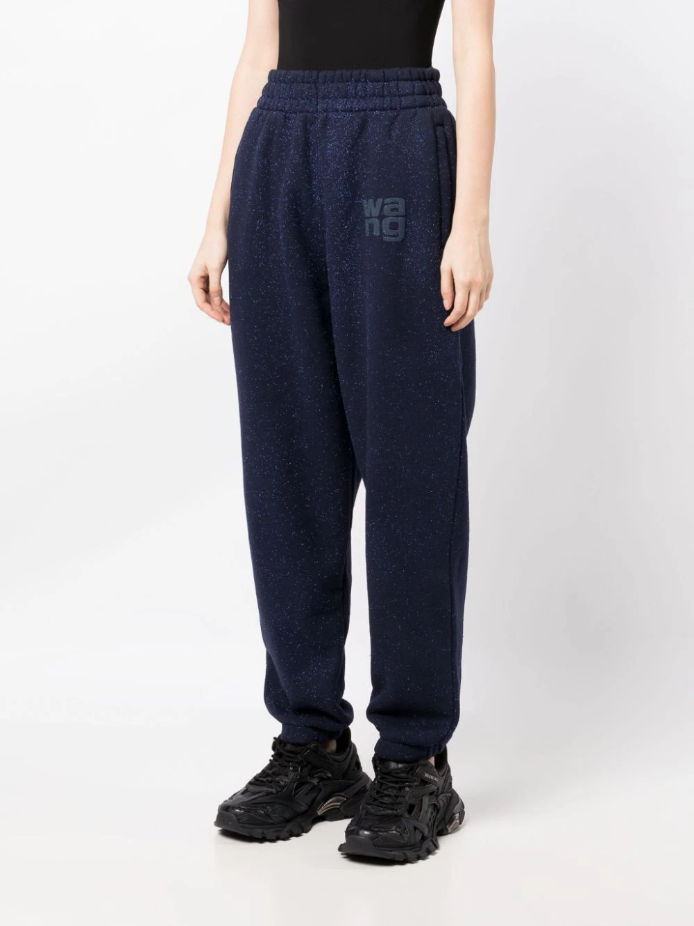 T BY ALEXANDER WANG Women Glitter Essential Terry Sweatpants With Puff Logo