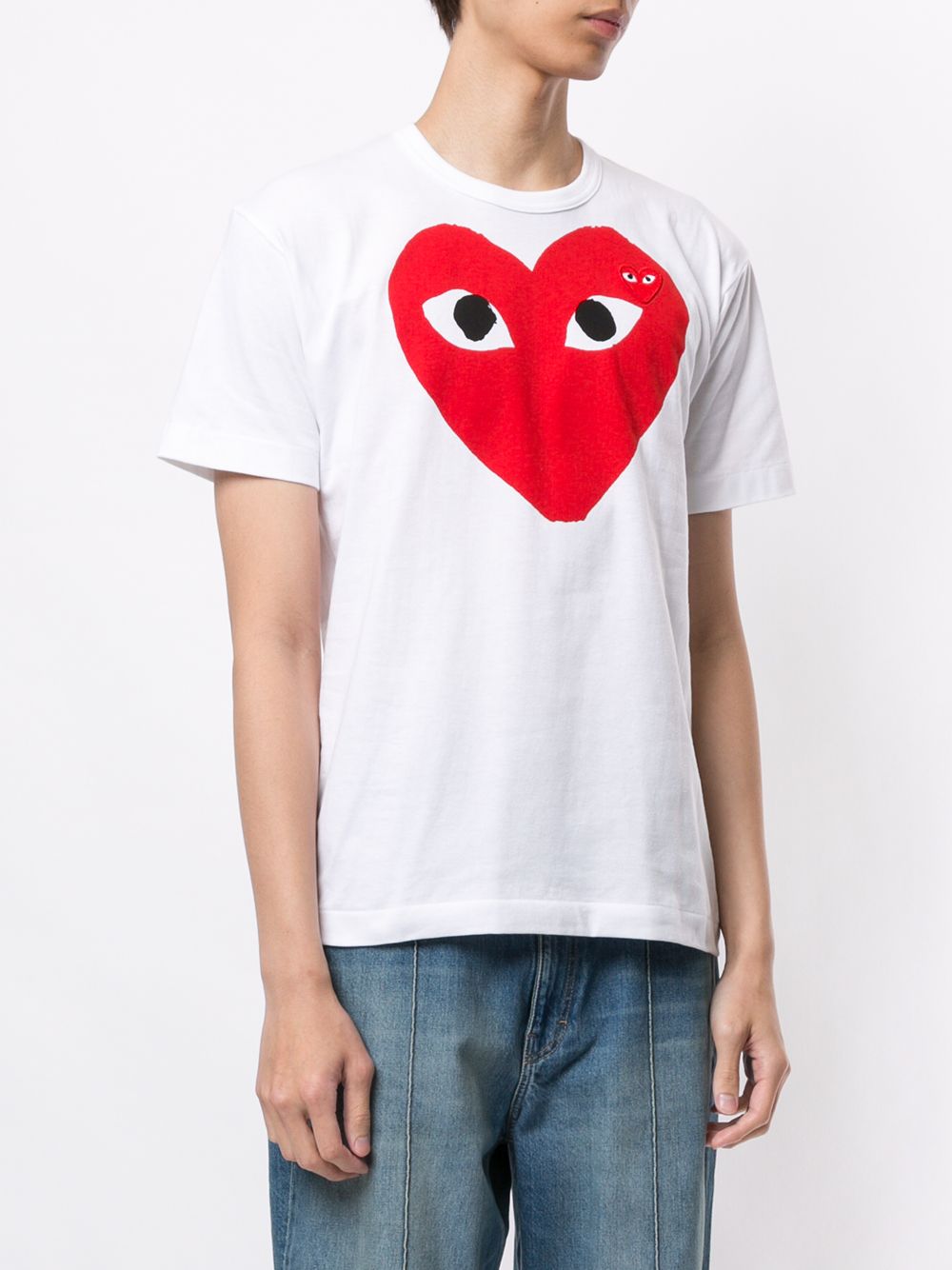 COMME DES GARCONS PLAY MEN Big Red Heart with Small Red Heart T-shirt