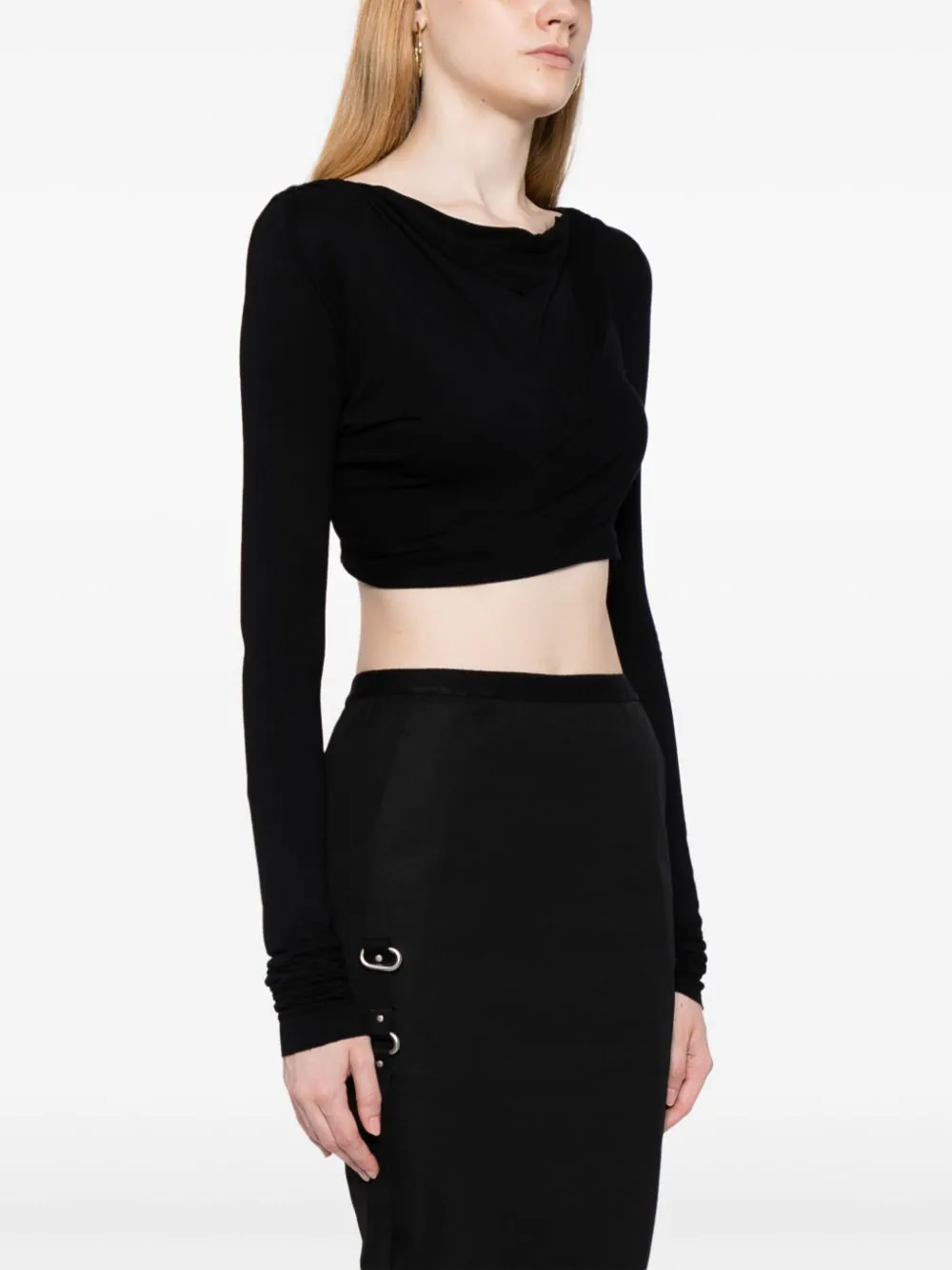 RICK OWENS LILIES Women Jade LS Crop Top