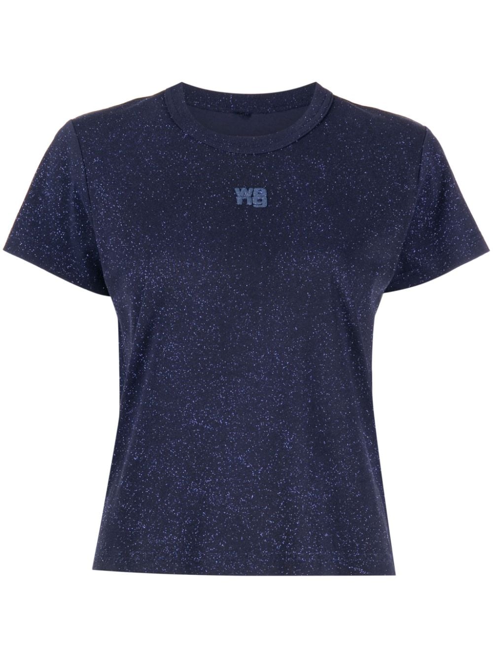 T BY ALEXANDER WANG Women Glitter Essential Jersey Shrunk Tee With Puff Logo