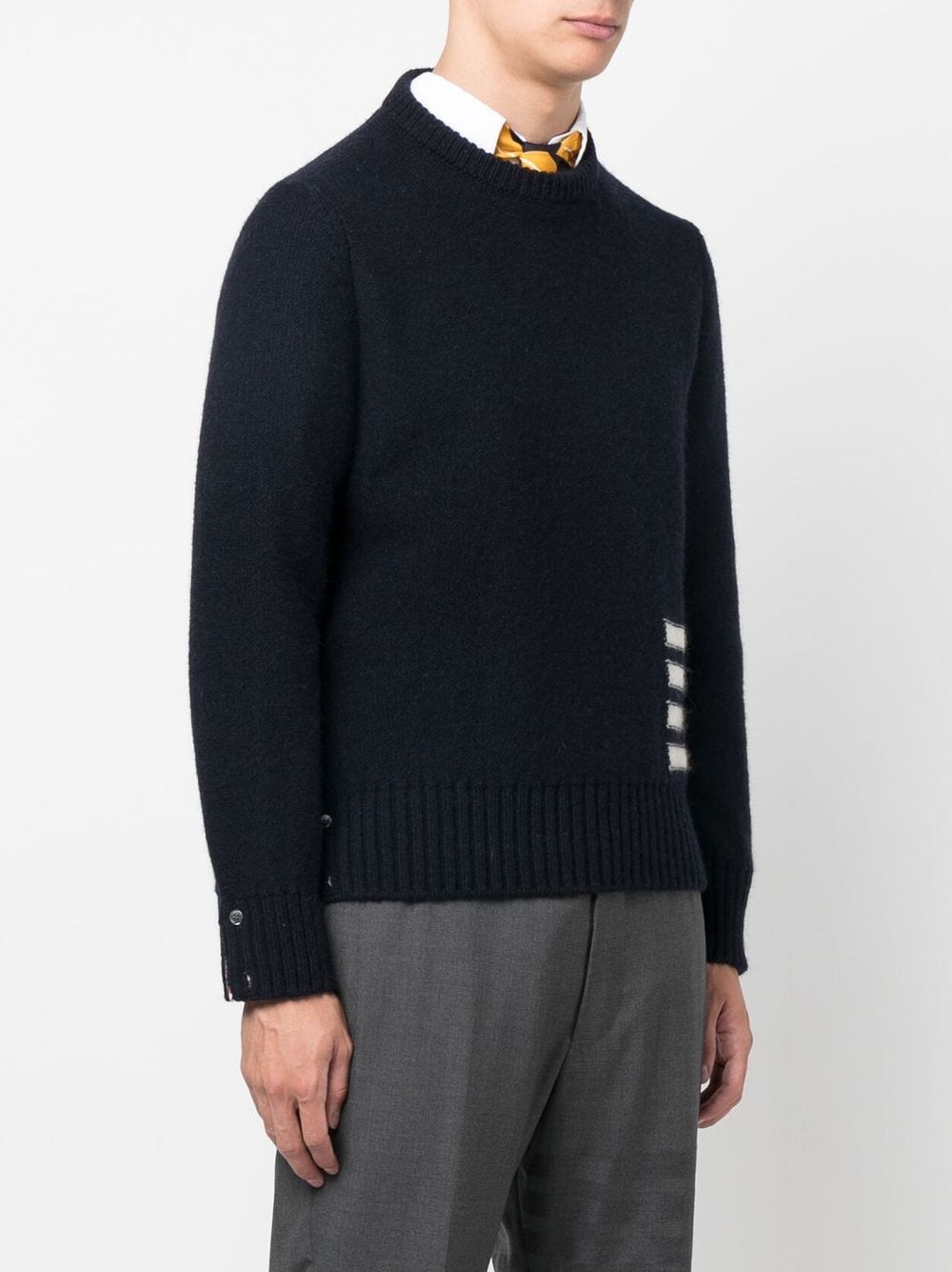 THOM BROWNE Men Jersey Stitch 4 Bar Crewneck Pullover