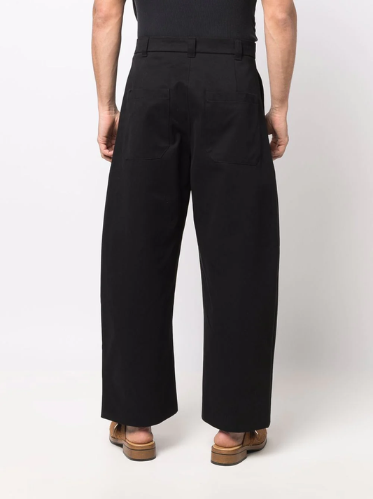 STUDIO NICHOLSON Men Sorte Deep Pleat Volumn Pants