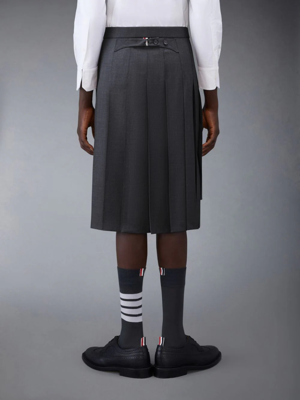 THOM BROWNE Men Twill Classic Rise Pleated Skirt