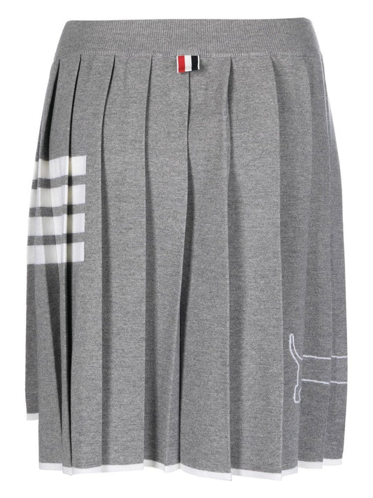 THOM BROWNE Women knitted mini pleated skirt