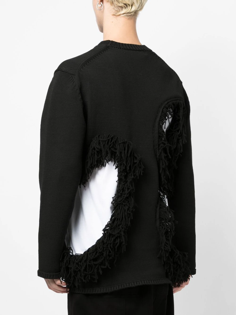 COMME DES GARCONS HOMME PLUS Men Cut Out Fringe Sweater