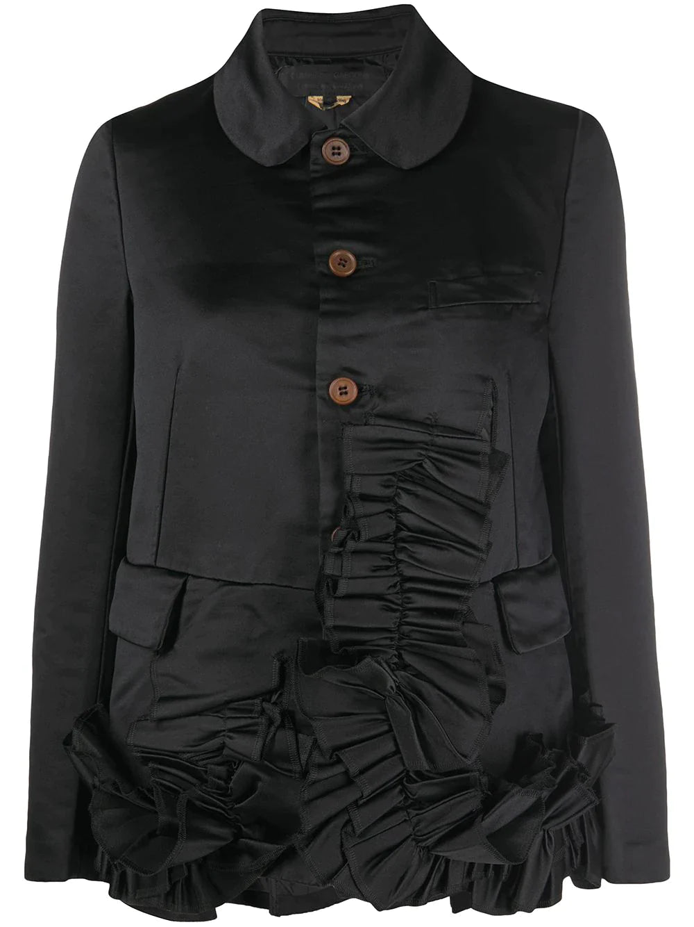 COMME DES GARCONS COMME DES GARCONS WOMEN ROUND COLLAR RUFFLE DETAIL JACKET