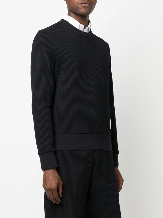 THOM BROWNE Men Striped Texture Classic Sweatshirt Pullover