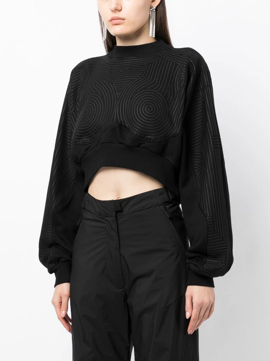 OFF WHITE WOMEN VORTIX CROP SWEATSHIRT