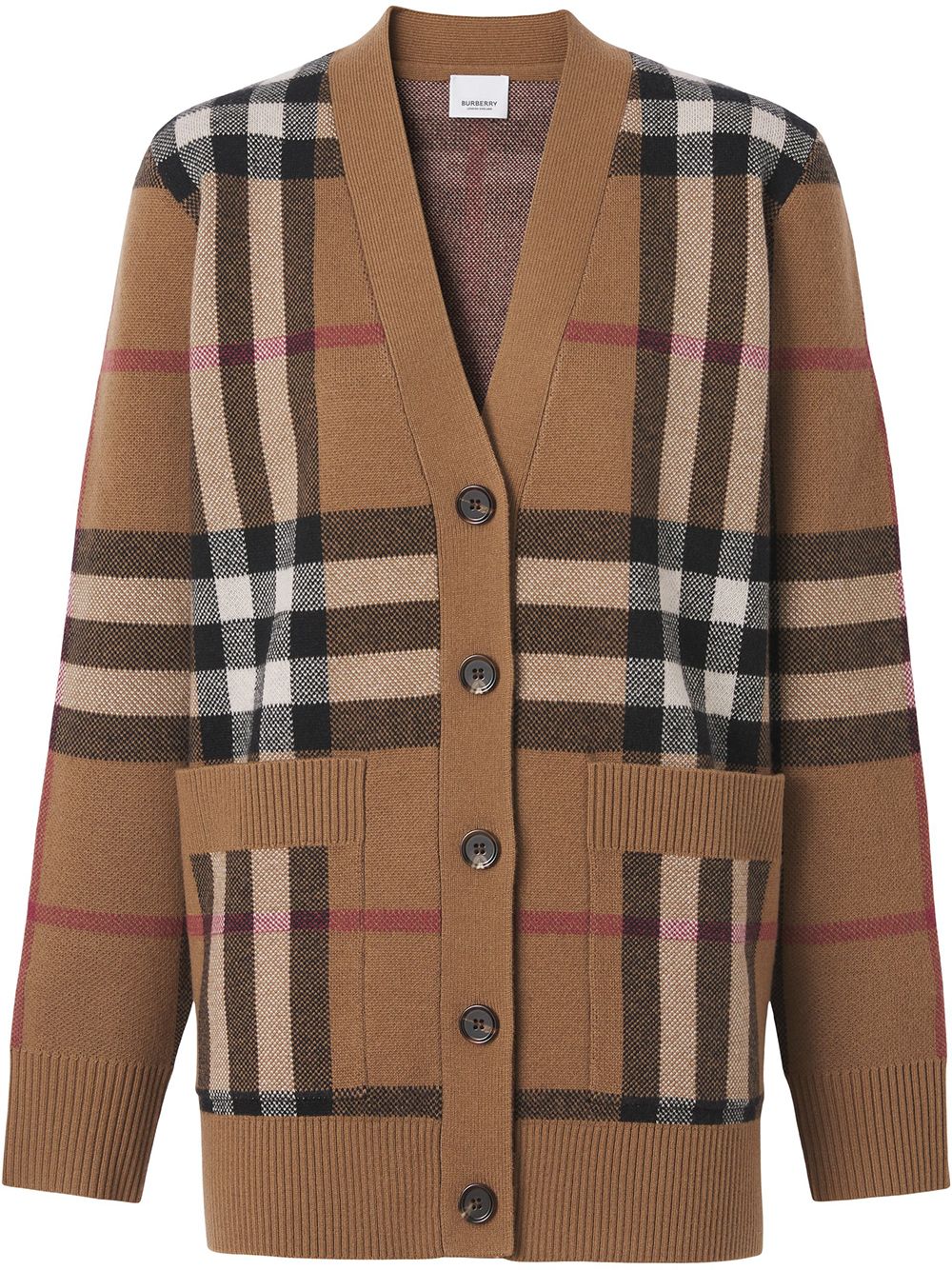 BURBERRY Women Check Wool Cashmere Cardigan