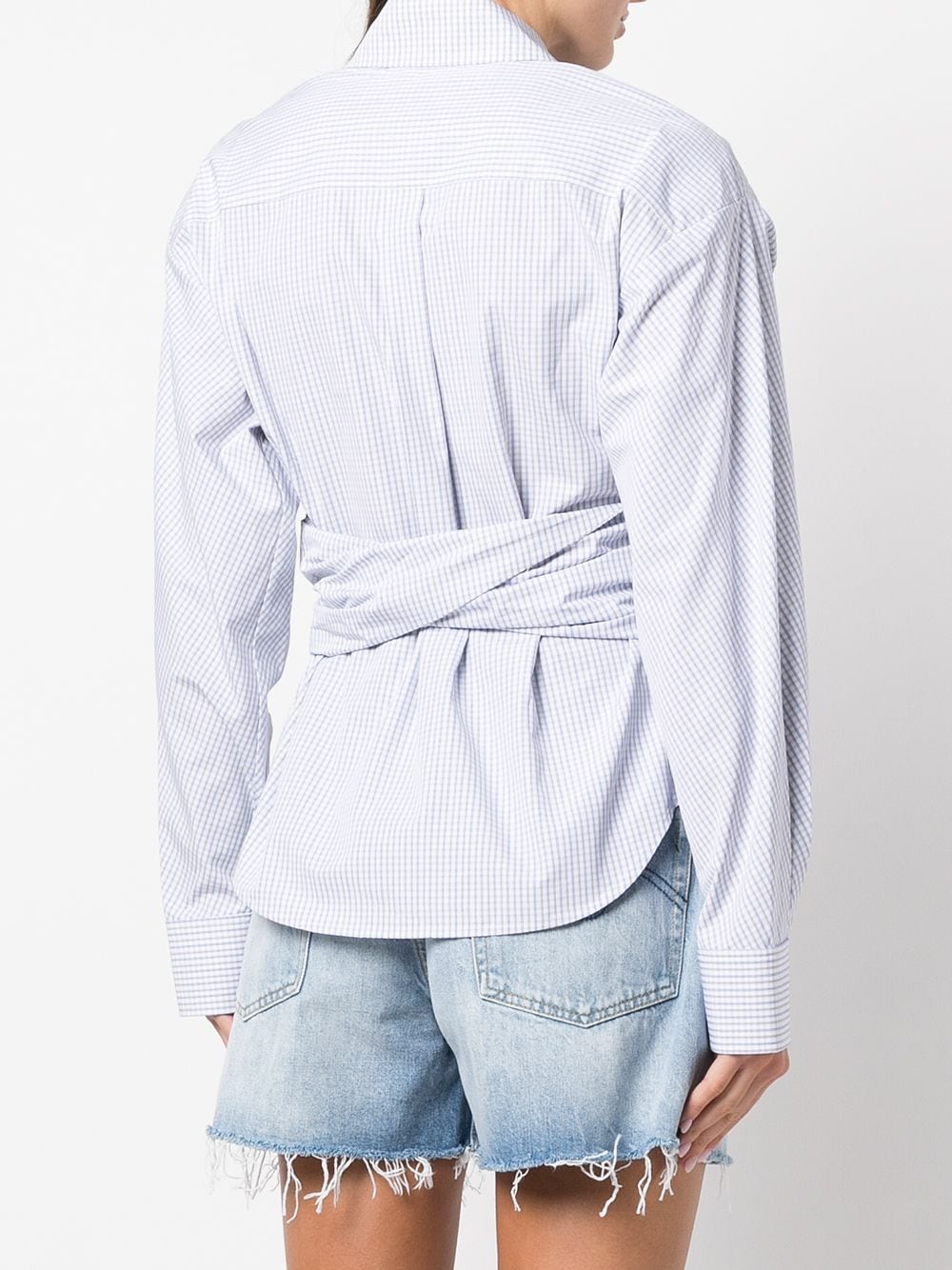 ALEXANDER WANG WOMEN PULLED SHIRT WITH BACK CUMMERBUND