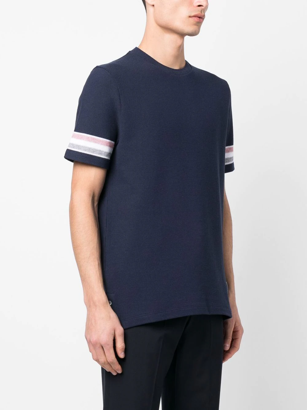 THOM BROWNE Men Striped Sleeve SS T-Shirt