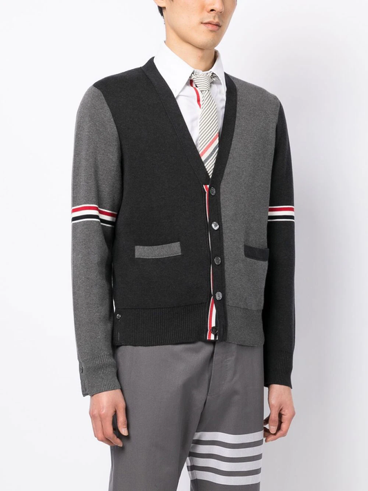 THOM BROWNE Men Milano Stitch V-Neck Cardigan