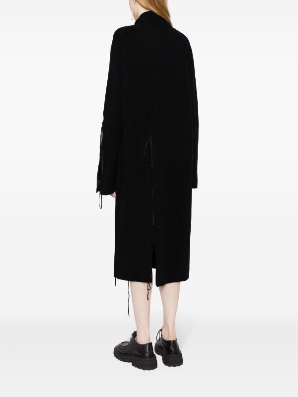 YOHJI YAMAMOTO Women Leather String Turtle Neck Dress