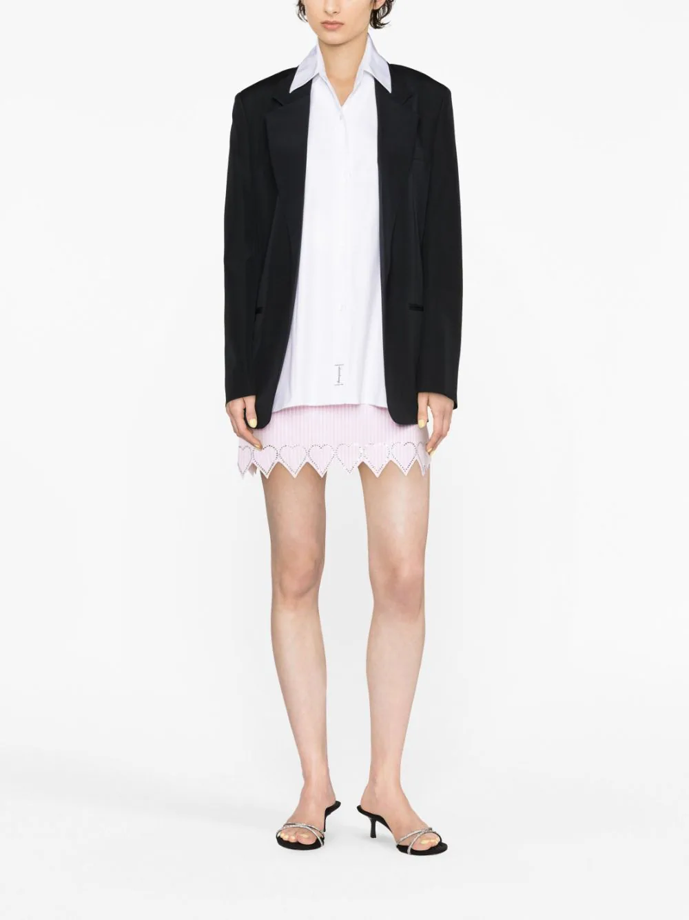 ALEXANDER WANG Women Drapey Oversized Collared Shirt Combo Blazer