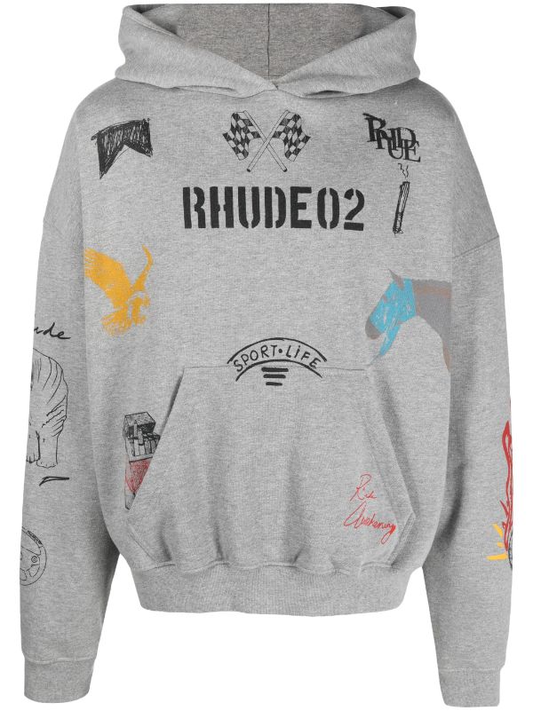 RHUDE Men Scrible Hoodie