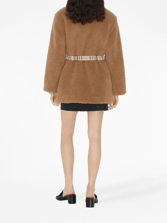 BURBERRY Women Belted Fleece Coat