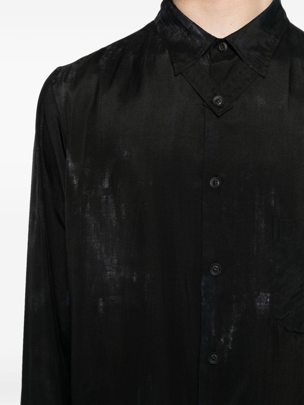 YOHJI YAMAMOTO POUR HOMME Men Extended Tab Pocket Shirt