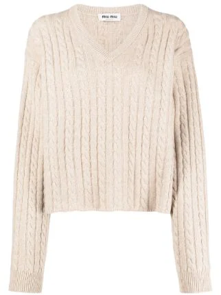 MIU MIU Women Cashmere V Neck Sweater