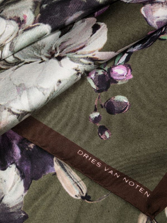 DRIES VAN NOTEN Unisex Floral Silk Foulard