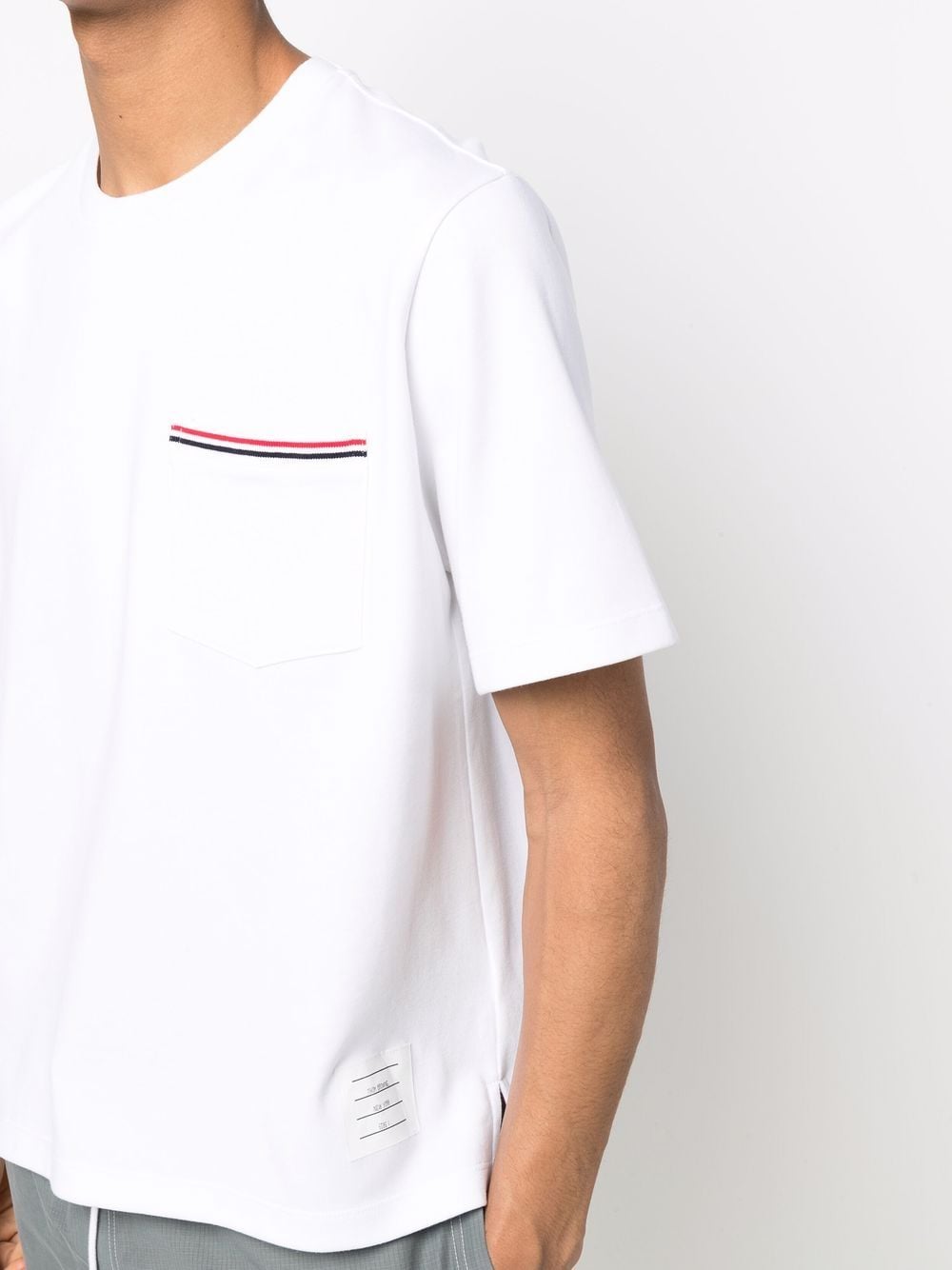 THOM BROWNE Men Oversized Short Sleeve Pocket Tee In Milano Cotton