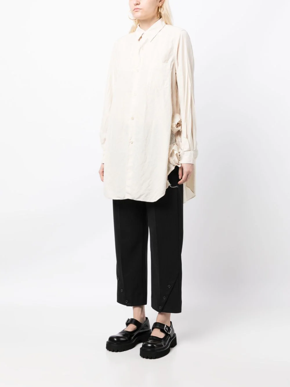 COMME DES GARCONS COMME DES GARCONS Women Rushed Flower Side Panel Shirt