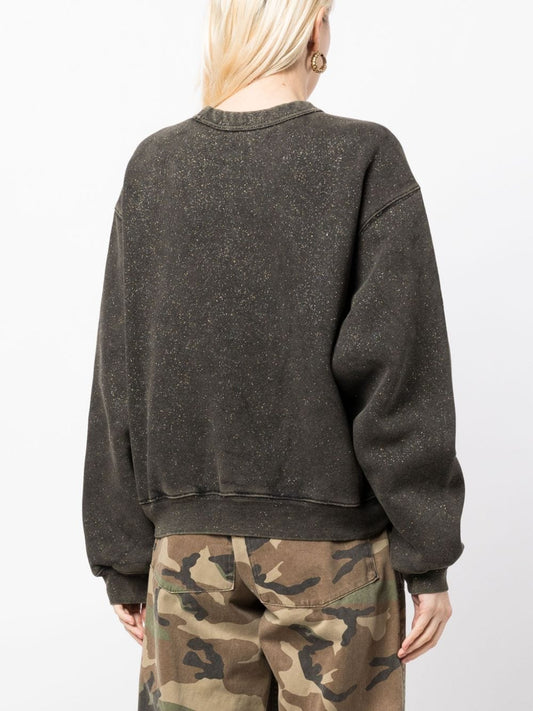 T by ALEXANDER WANG Women Glitter Essential Terry Sweatshirt With Puff Logo