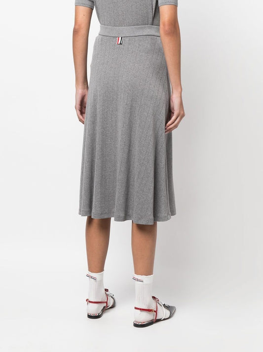 THOM BROWNE Women Cotton Jersey Midi Skirt