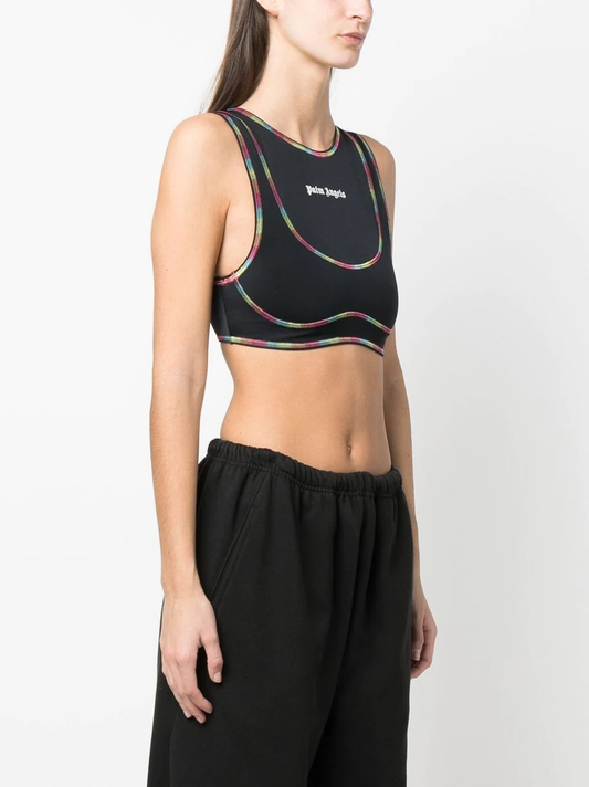 PALM ANGELS WOMEN RAINBOW MIAMI TRAINING TOP