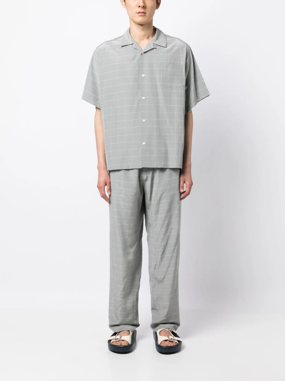 UNDERCOVER MEN DRAWSTRING CHECK PANTS