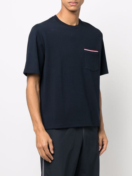 THOM BROWNE Men Oversized Short Sleeve Pocket Tee In Milano Cotton