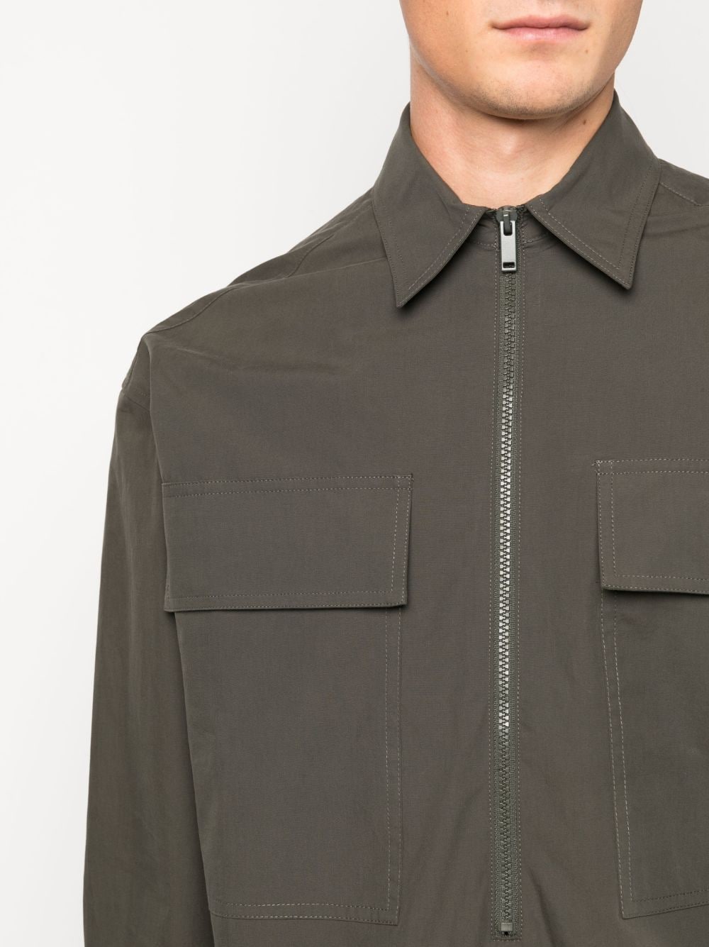 STUDIO NICHOLSON Men Fann Half Zip Shirt