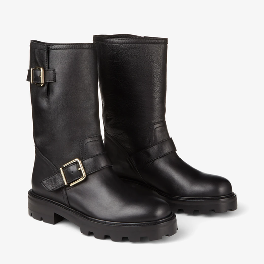 JIMMY CHOO Women Smooth Leather Biker Boots