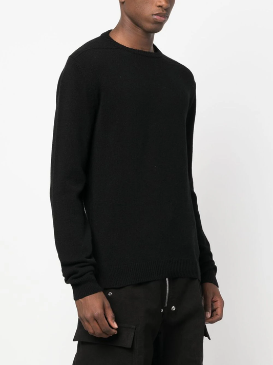 RICK OWENS Men Recycled Cashmere Biker Round Neck Sweater