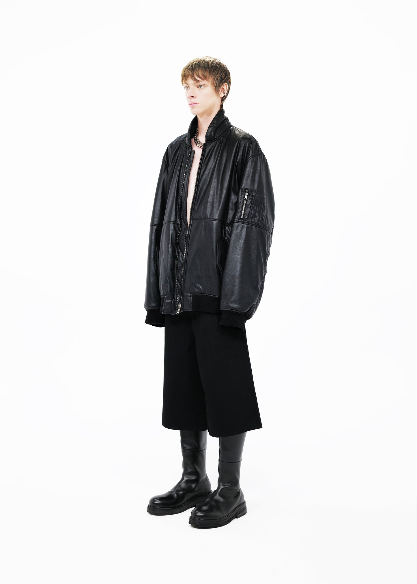 DET BLEV SENT Men Vegan Leather Bomber