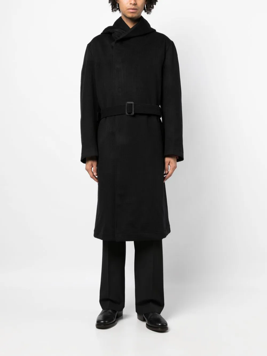 YOHJI YAMAMOTO POUR HOMME Men Snap Hooded Coat