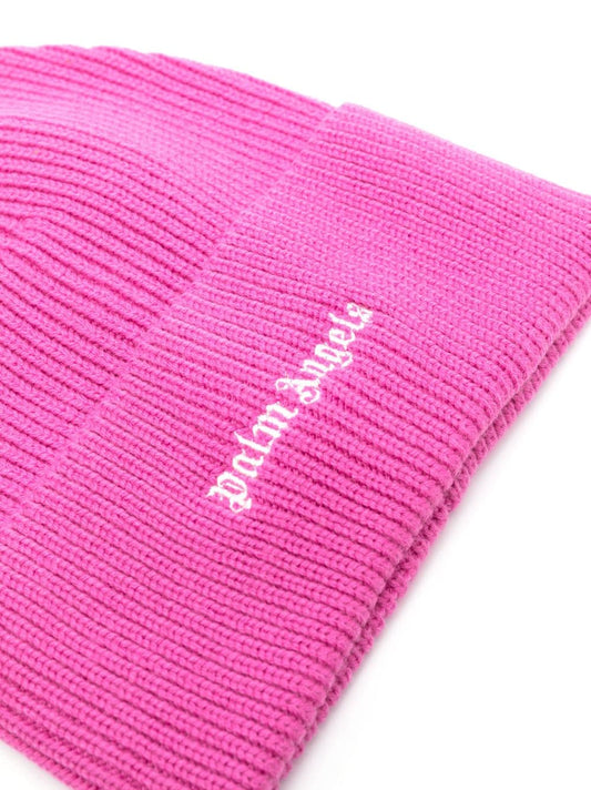 PALM ANGELS Women Classic Logo Ribbed Beanie