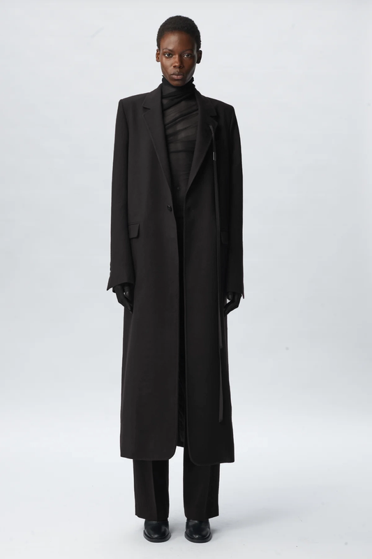 ANN DEMEULEMEESTER Women Lieke Straight Tailored Brushed Wool Coat