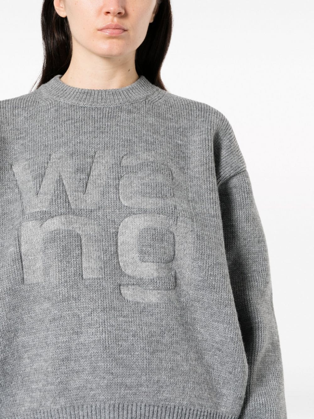 T BY ALEXANDER WANG Debossed Stacked Logo Unisex Pullover