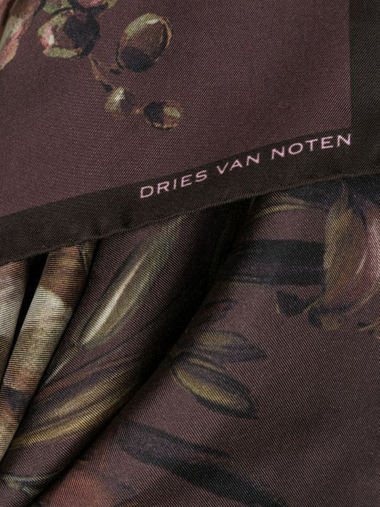 DRIES VAN NOTEN Unisex Floral Silk Foulard