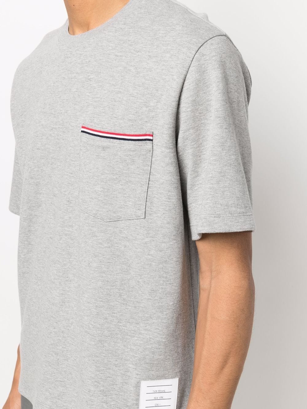 THOM BROWNE Men Oversized Short Sleeve Pocket Tee In Milano Cotton