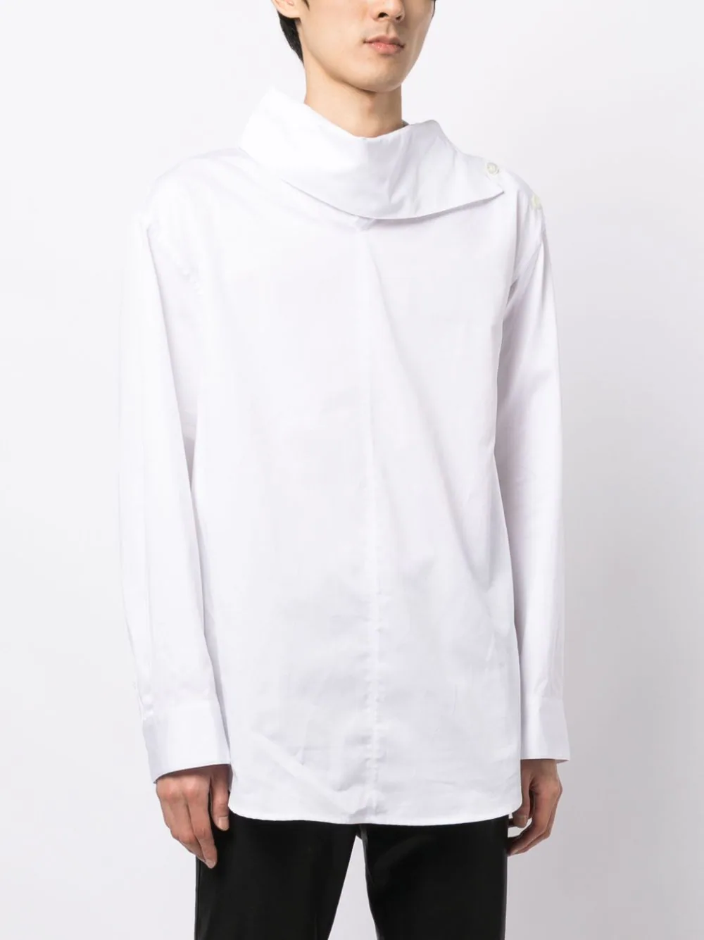 SYSTEM Men Oversized Collar Detail Shirt