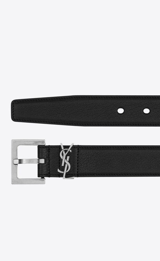 SAINT LAURENT Cassandre Smooth Leather Belt