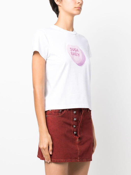 ALEXANDER WANG Women Shrunken Allover Glitter & Suga Baby Tee