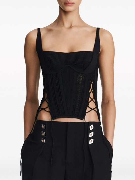 DION LEE Women Pinnacle Laced Openwork Corset