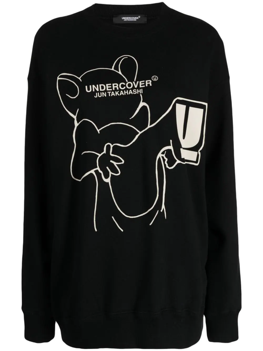 UNDERCOVER Women Black Flocked Sweatshirt