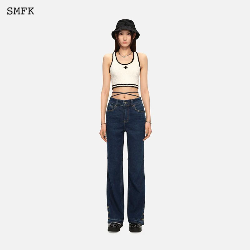 SMFK Women Mermaid Retro Ballroom Jeans