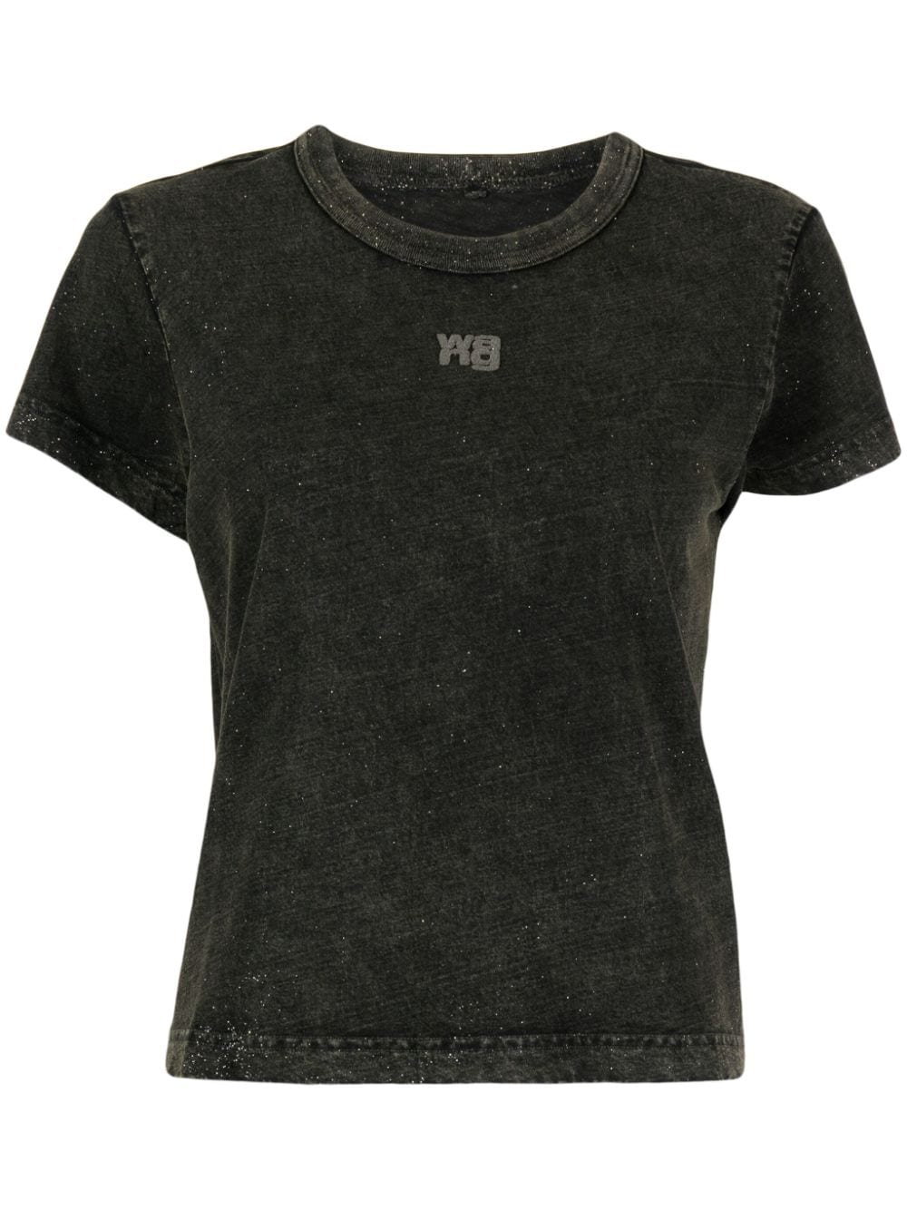 T BY ALEXANDER WANG Women Glitter Essential Jersey Shrunk Tee With Puff Logo