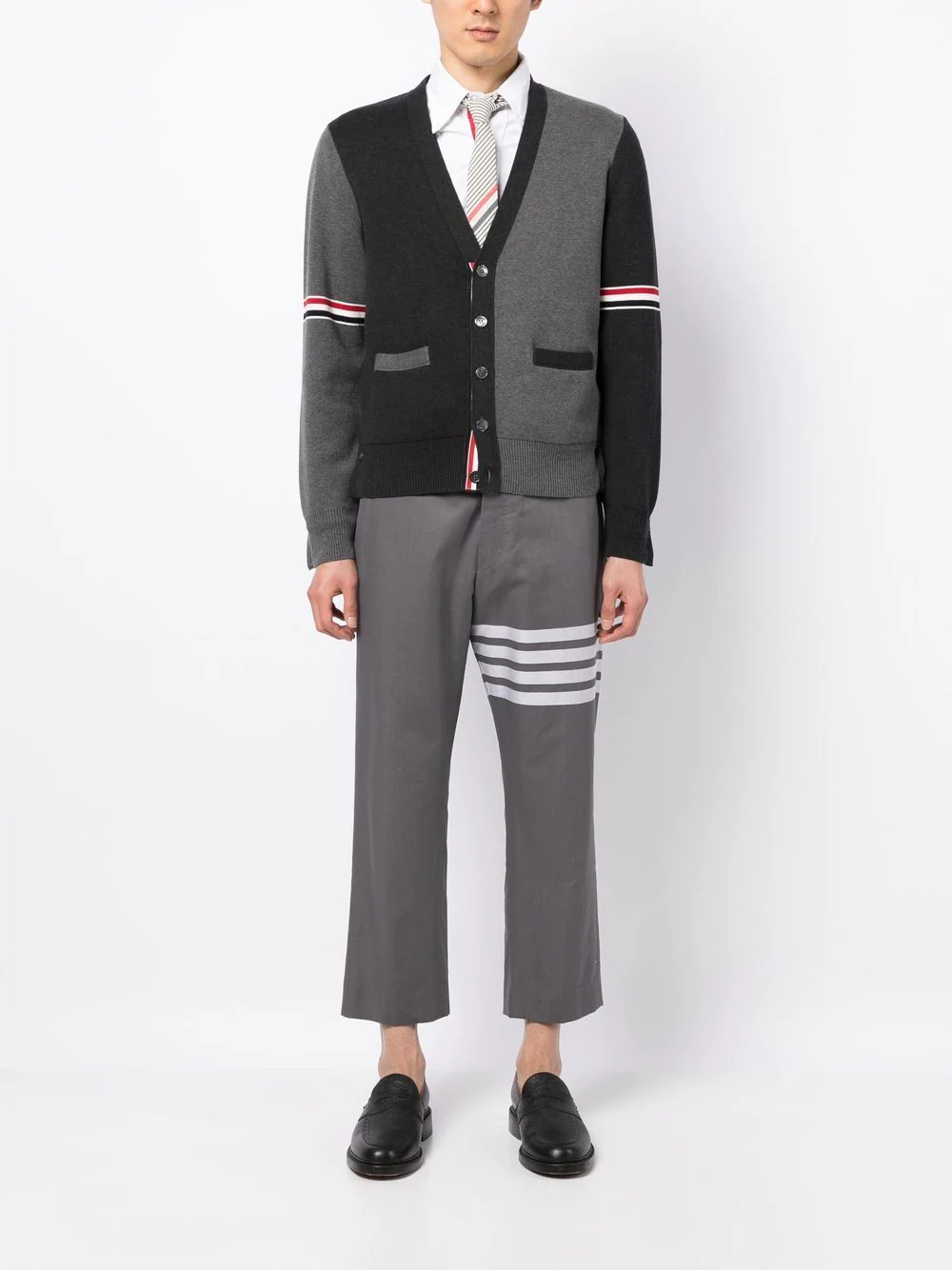 THOM BROWNE Men Milano Stitch V-Neck Cardigan