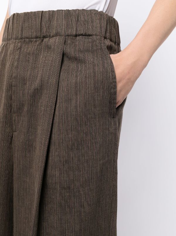 DRIES VAN NOTEN Men Pilburn Washed Cotton Linen Polyester Stripe On Heringbone Structure Pants