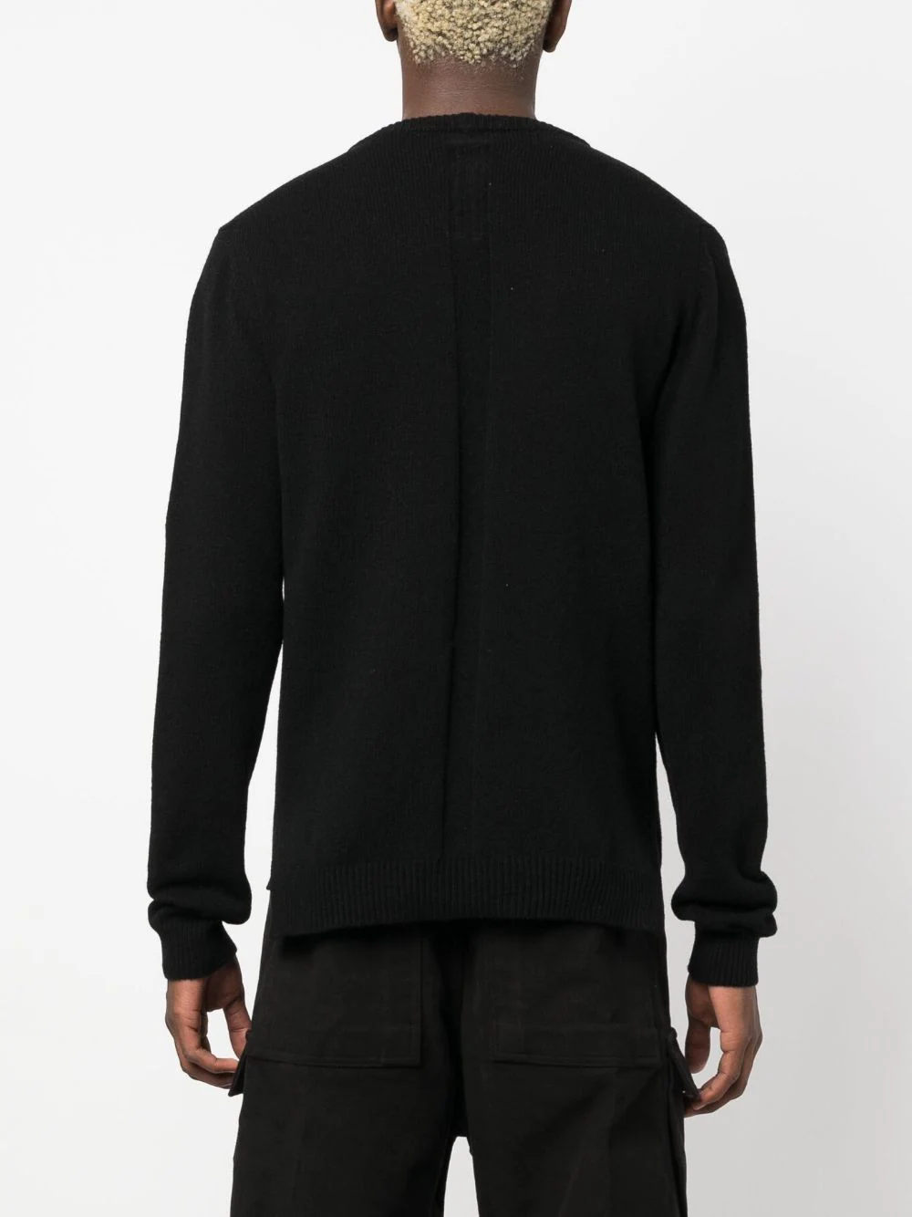 RICK OWENS Men Recycled Cashmere Biker Round Neck Sweater